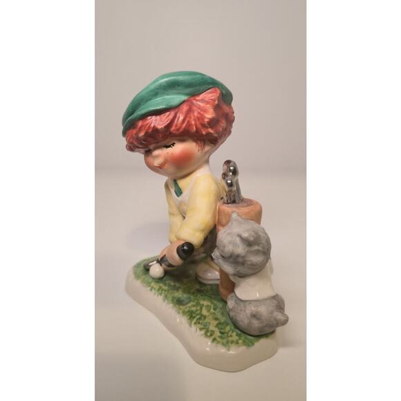 Goebel W. German Figurine #1271 Boy Golfer with Dog 1970s Vintage - Picture 2 of 4